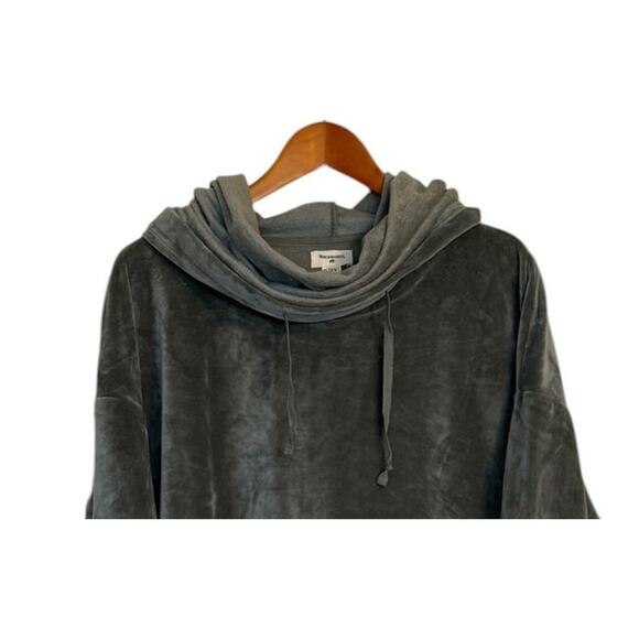 World Market Sweatshirt Women One Size Pine Green Velour Loungewear Lagenlook‎ - Picture 3 of 9